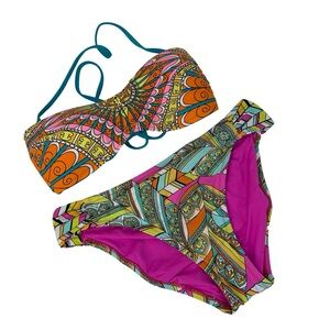 Trina Turk Swimwear Womens Size 6 Floral Bikini 2 Piece Set Tropical Beach